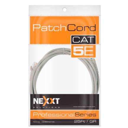 NEXXT SOLUTIONS - Cable de Conexión Red Nexxt Solutions Cat5e 100 MHz 7.62m 24 AWG Color Gris