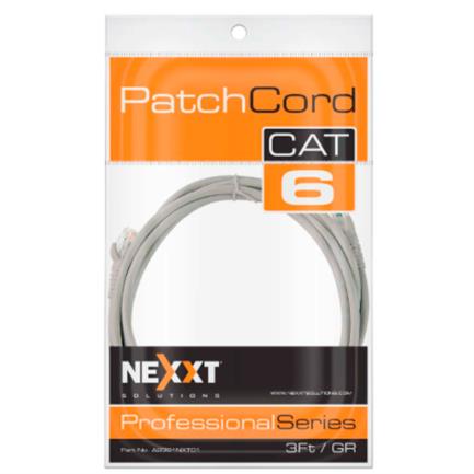 NEXXT SOLUTIONS - Cable de Conexión Red Nexxt Solutions Cat6 0.91m UTP Multifilar con Revestimiento Tipo CM Color Gris