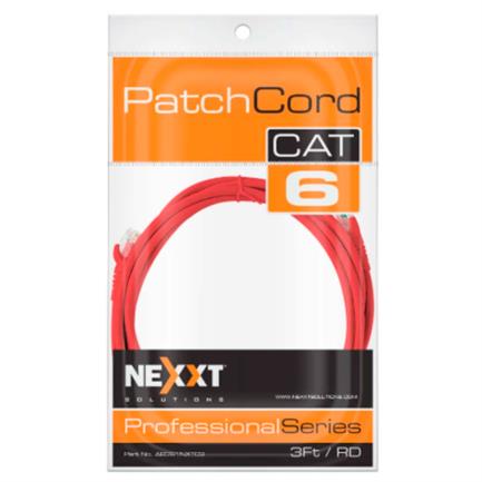 NEXXT SOLUTIONS - Cable de Conexión Red Nexxt Solutions Cat6 90cm UTP Multifilar con Revestimiento Tipo CM Color Rojo