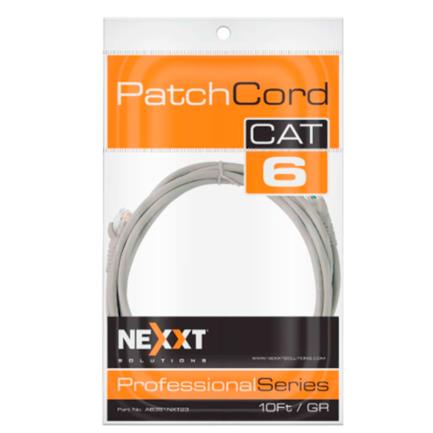 NEXXT SOLUTIONS - Cable de Conexión Red Nexxt Solutions Cat6 3mts UTP Multifilar con Revestimiento Tipo CM Color Gris