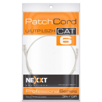 NEXXT SOLUTIONS - Cable de Conexion Nexxt Solutions U/UTP Cat6A 90 cm LSZH (Compuesto sin Halogeno de Baja Toxicidad)  Gris