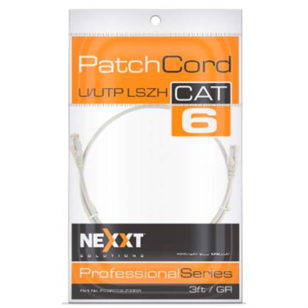NEXXT SOLUTIONS - Cable de Conexion Nexxt Solutions U/UTP Cat6A 2 10 Mts LSZH (Compuesto sin Halogeno de Baja Toxicidad) Gris