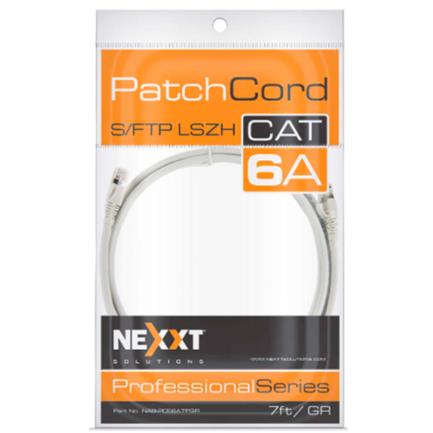 NEXXT SOLUTIONS - Cable de Conexión Red Nexxt Solutions Cat6A 2.1m S/FTP LSZH Color Gris