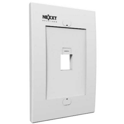 NEXXT SOLUTIONS - Placa de Pared Nexxt Solutions 1 Puerto para Conectores tipo Keystone Módulo RJ45 Blanco