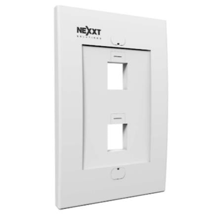 NEXXT SOLUTIONS - Placa de Pared Nexxt Solutions 2 Puertos para Conectores tipo Keystone Módulo RJ45 Blanco