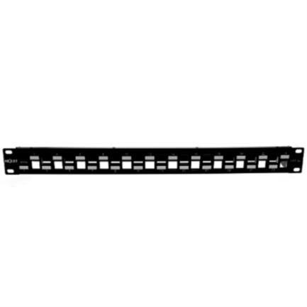 NEXXT SOLUTIONS - Panel de Conexión Red Nexxt Solutions para Rack Cat6A 24 Puertos Modular Blindado para S/FTP 1U Esmalte Negro