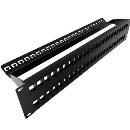 NEXXT SOLUTIONS - Panel de Conexión Red Nexxt Solutions para Rack de 78 Puertos Keystone Jack RJ45 Esmalte Negro