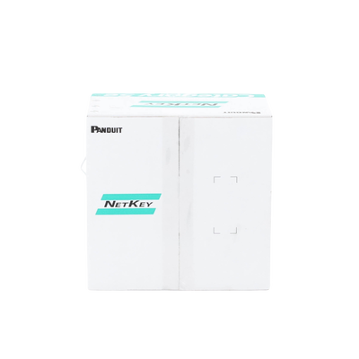 PANDUIT - Bobina de Cable UTP 305 Metros (1000 Pies) de Cobre, NetKey, Gris Claro, Categoría 5e (24 AWG), PVC (CM), de 4 Pares
