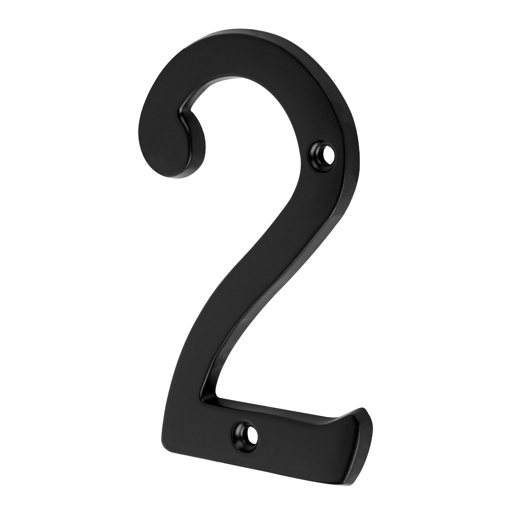 Numero 2 de laton solido 4', negro, HERMEX