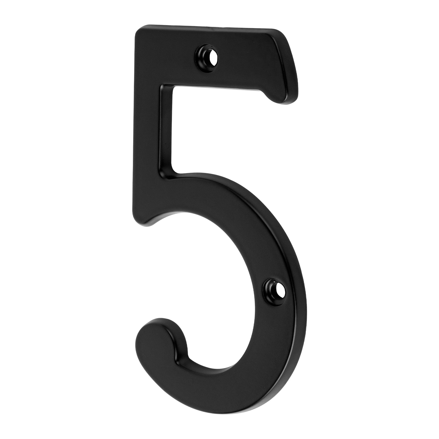 Numero 5 de laton solido 4', negro, HERMEX