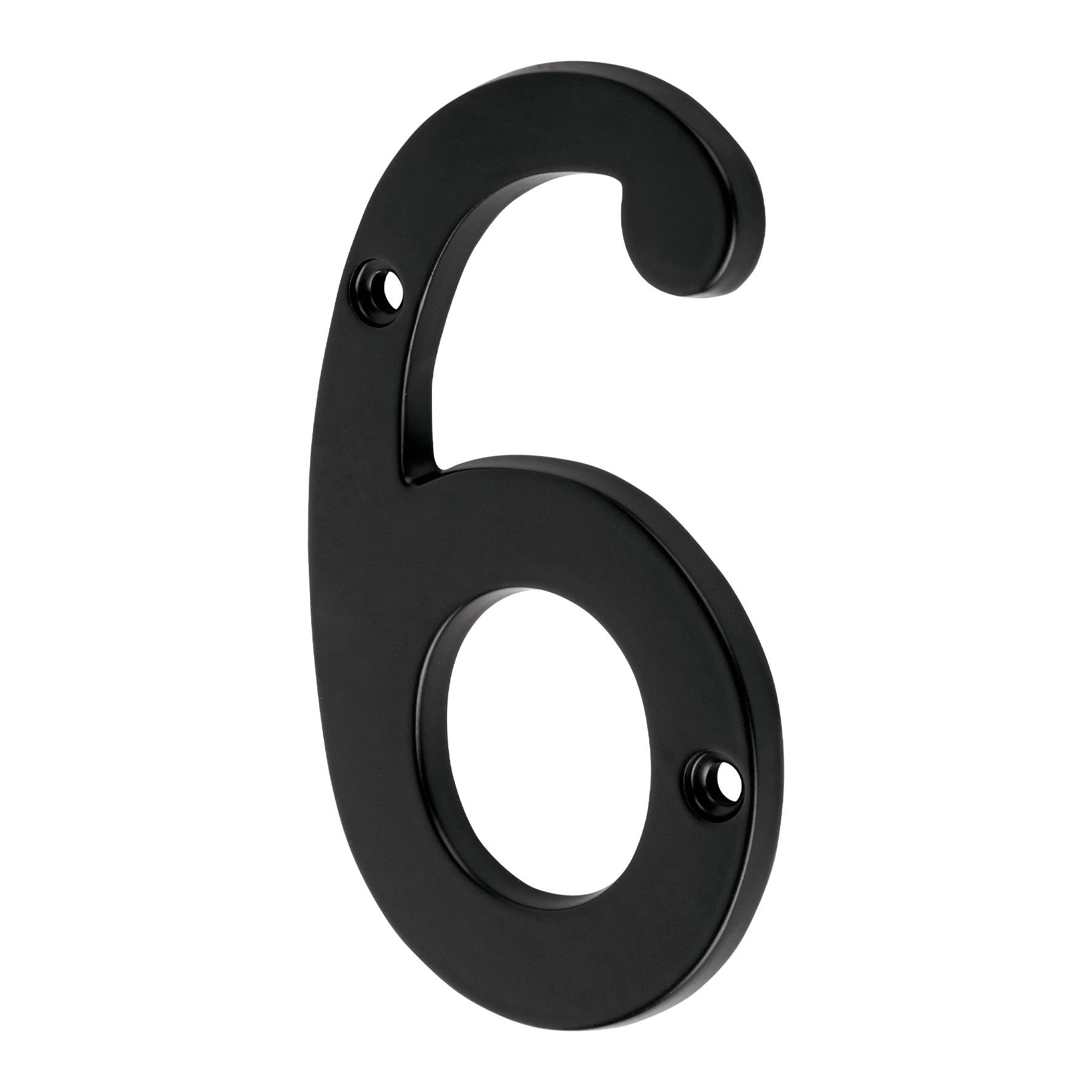 Numero 6 de laton solido 4', negro, HERMEX
