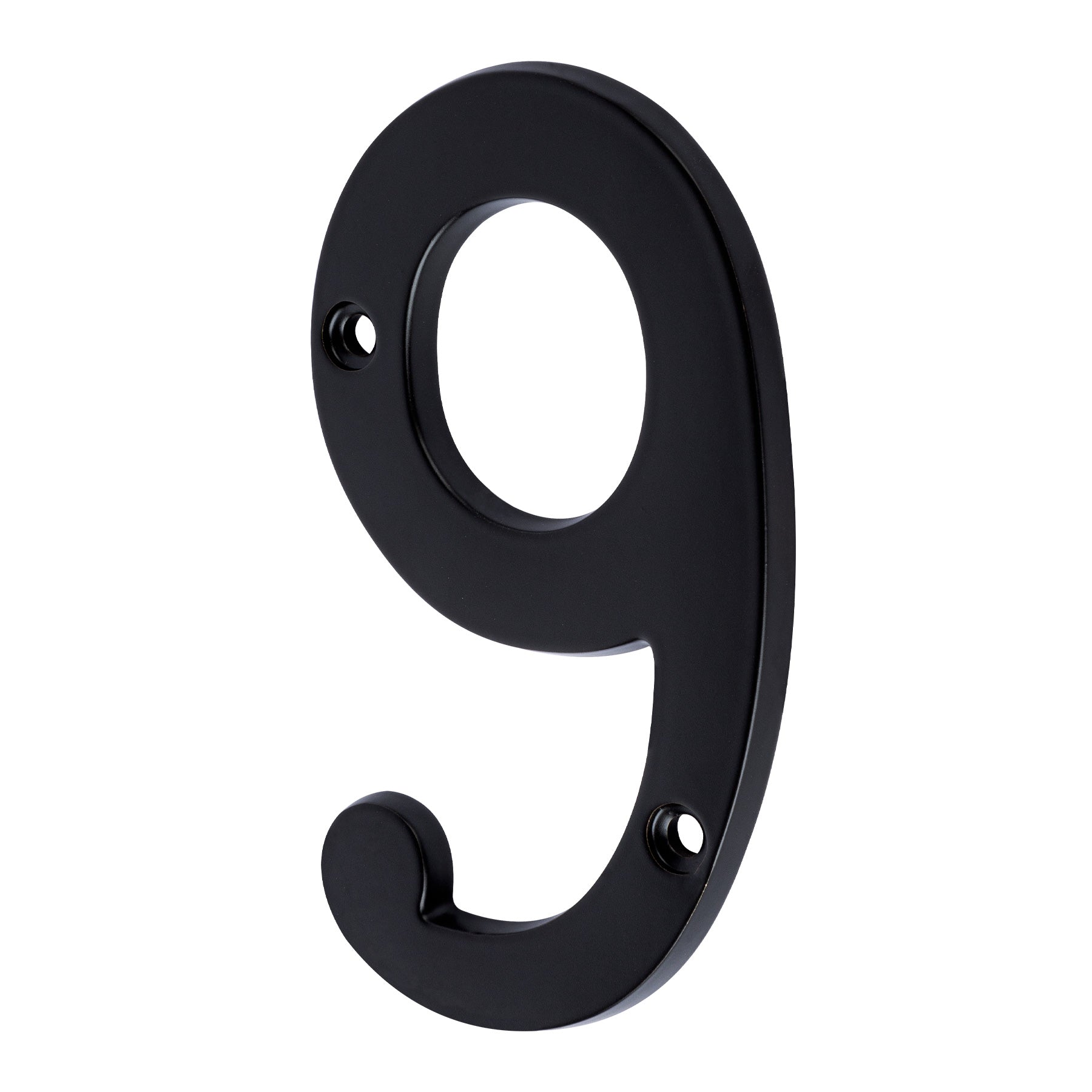 Numero 9 de laton solido 4', negro, HERMEX