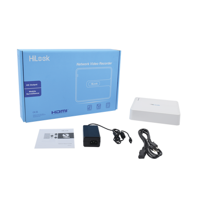 HILOOK BY HIKVISION - HiLook Series / NVR 4 Megapixel / 4 Canales IP / 4 Puertos PoE / 1 Bahía de Disco Duro / H.264+