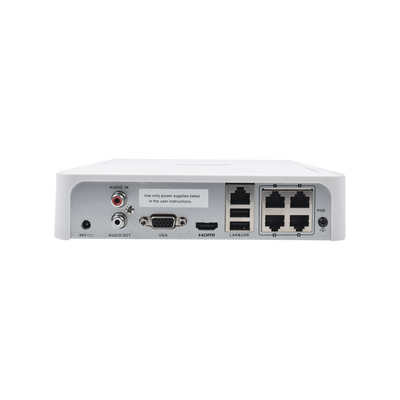 HILOOK BY HIKVISION - HiLook Series / NVR 4 Megapixel / 4 Canales IP / 4 Puertos PoE / 1 Bahía de Disco Duro / H.264+
