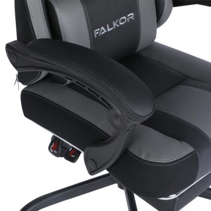 NEXTEP SOLUCIONES - Silla Gamer Nextep Ergonomica Falkor Masaje Lumbar y Reposa Pies Color Gris/Negro