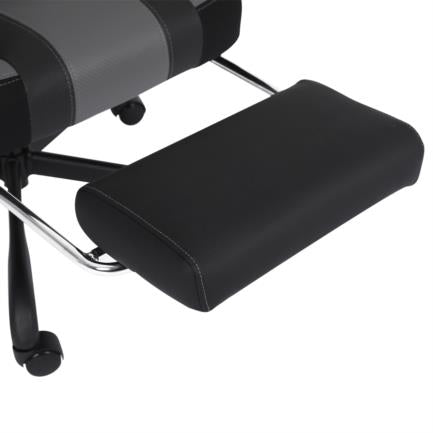 NEXTEP SOLUCIONES - Silla Gamer Nextep Ergonomica Falkor Masaje Lumbar y Reposa Pies Color Gris/Negro