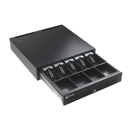 NEXTEP SOLUCIONES - Cajon de Dinero Nextep 5 Billetes / 5 Monedas Ancho Uso Rudo Reforzado Riel Metalico