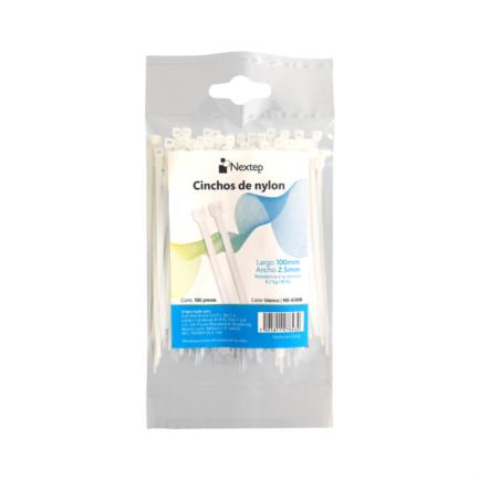 NEXTEP SOLUCIONES - Cincho de Nylon Nextep 10cm x 2.5mm Blanco