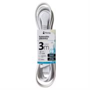 NEXTEP SOLUCIONES - Extension Electrica Nextep para Casa/Oficina 16AWG 3m Clavija Plana Blanca