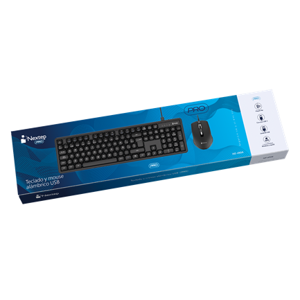 NEXTEP SOLUCIONES - Teclado y Mouse Nextep Pro Alambrico Operacion Silenciosa USB