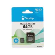 NEXTEP SOLUCIONES - Memoria Micro SD Nextep 64GB Clase 10 UHS U1 c/Adaptador