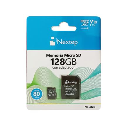 NEXTEP SOLUCIONES - Memoria Micro SD Nextep 128GB Clase 10 UHS U1 c/Adaptador