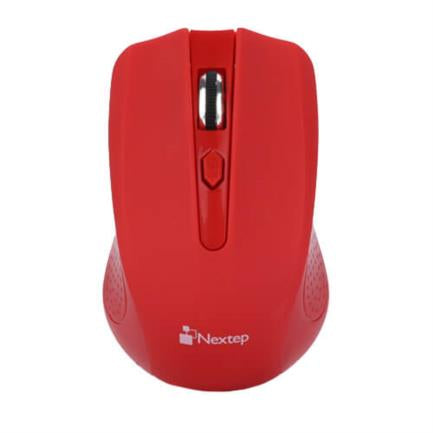 NEXTEP SOLUCIONES - Mouse Nextep Inalámbrico USB Color Rojo 1600 dpi Baterías Incluidas