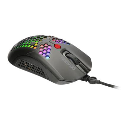 NEXTEP SOLUCIONES - Mouse Gamer Dragon XT USB 6400 dpi Ultra Ligero RGB 6 Botones Silenciosos