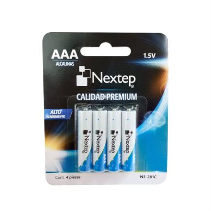 NEXTEP SOLUCIONES - Pilas Nextep AAA Alcalinas LR03 1.5V c/4 Piezas