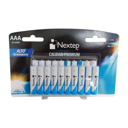 NEXTEP SOLUCIONES - Pilas Nextep AAA Alcalinas LR03 1.5V c/20 Piezas