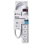 NEXTEP SOLUCIONES - Barra Multicontacto Nextep 6 Contactos Aterrizados Supresor 490J Cable 50 cm 16AWG