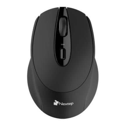 NEXTEP SOLUCIONES - Mouse Nextep Inalámbrico Ergónomico USB 1600 dpi Batería Incluida Color Negro