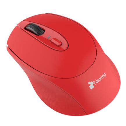 NEXTEP SOLUCIONES - Mouse Nextep Inalámbrico Ergónomico USB 1600 dpi Batería Incluida Color Rojo