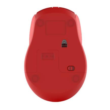NEXTEP SOLUCIONES - Mouse Nextep Inalámbrico Ergónomico USB 1600 dpi Batería Incluida Color Rojo