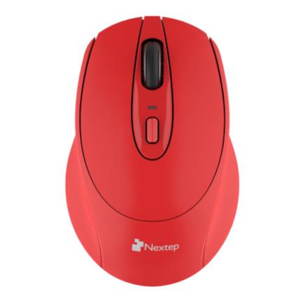 NEXTEP SOLUCIONES - Mouse Nextep Inalámbrico Ergónomico USB 1600 dpi Batería Incluida Color Rojo