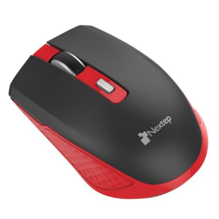 NEXTEP SOLUCIONES - Mouse Nextep Inalámbrico Recargable Switch Encendido 1600 dpi Color Negro-Rojo