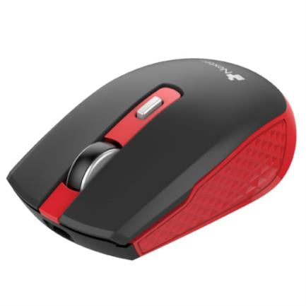 NEXTEP SOLUCIONES - Mouse Nextep Inalámbrico Recargable Switch Encendido 1600 dpi Color Negro-Rojo