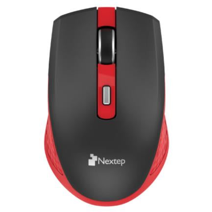 NEXTEP SOLUCIONES - Mouse Nextep Inalámbrico Recargable Switch Encendido 1600 dpi Color Negro-Rojo