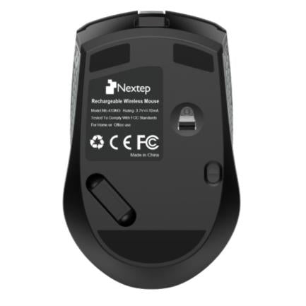 NEXTEP SOLUCIONES - Mouse Nextep Inalámbrico Recargable Switch Encendido 1600 dpi Color Negro-Gris