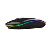 NEXTEP SOLUCIONES - Mouse Nextep Inalámbrico Recargable Delgado/Silencioso RGB 1600 dpi Color Negro