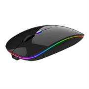 NEXTEP SOLUCIONES - Mouse Nextep Inalámbrico Recargable Delgado/Silencioso RGB 1600 dpi Color Negro