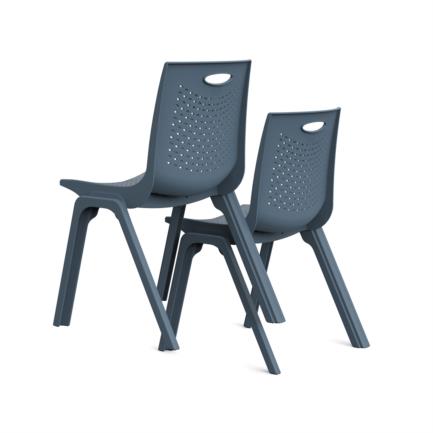 NEXTEP SOLUCIONES - Silla de Visitas/Comedor Nextep Fibra Alta Resistencia Apilable Gris Obscuro