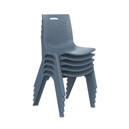 NEXTEP SOLUCIONES - Silla de Visitas/Comedor Nextep Fibra Alta Resistencia Apilable Gris Obscuro