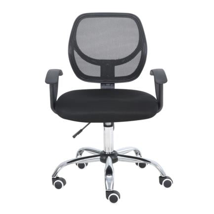 NEXTEP SOLUCIONES - Silla Secretarial Nextep de Altura Ajustable Tela Negra Base Giratoria