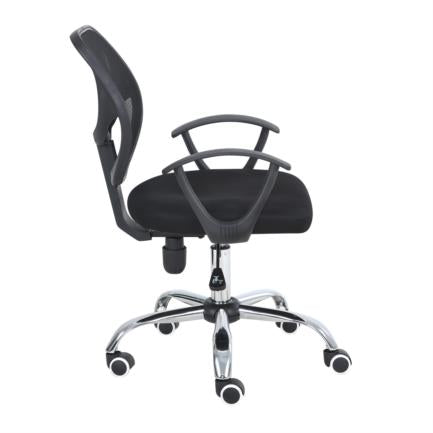 NEXTEP SOLUCIONES - Silla Secretarial Nextep de Altura Ajustable Tela Negra Base Giratoria