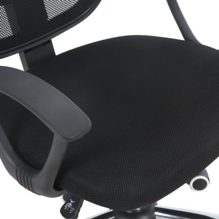 NEXTEP SOLUCIONES - Silla Secretarial Nextep de Altura Ajustable Tela Negra Base Giratoria