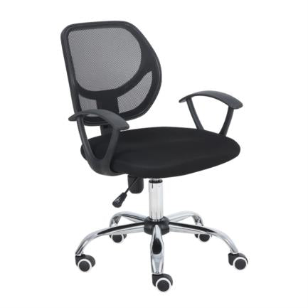 NEXTEP SOLUCIONES - Silla Secretarial Nextep de Altura Ajustable Tela Negra Base Giratoria