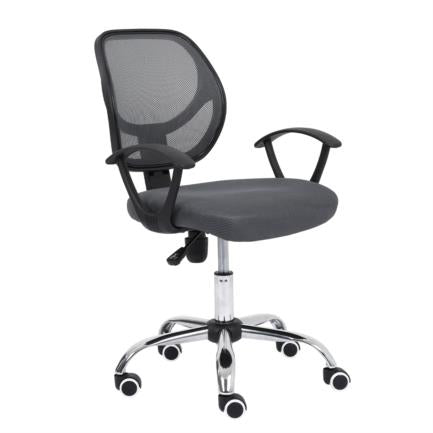 NEXTEP SOLUCIONES - Silla Secretarial Nextep de Altura Ajustable Tela Gris Base Giratoria