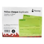NEXTEP SOLUCIONES - Poliza Cheque Nextep 1/2 Oficio 3 Blocks 25 Juegos Duplicados CU