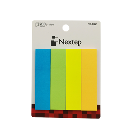 NEXTEP SOLUCIONES - Banderitas Nextep Neon 4 Colores 200 Piezas c/10 Estuches